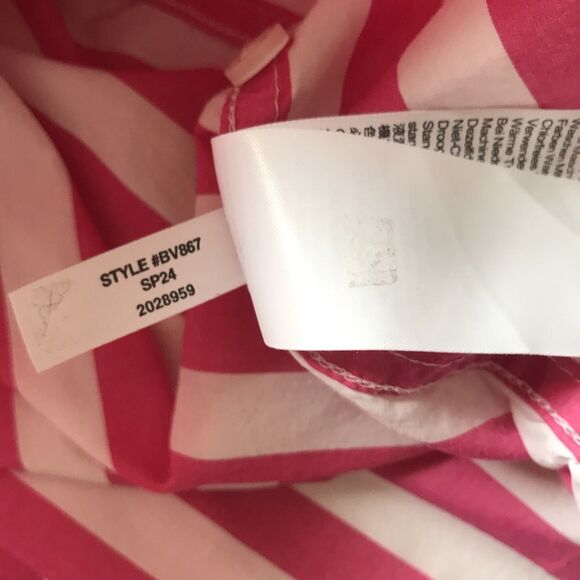 J Crew Shirt Womens SZ 6 Garçon Pink White Striped Long Sleeve Button Up Preppy - Picture 7 of 10